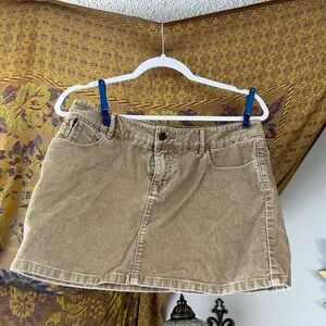 LONDONJEAN Tan/Beige Corduroy Mini Skirt